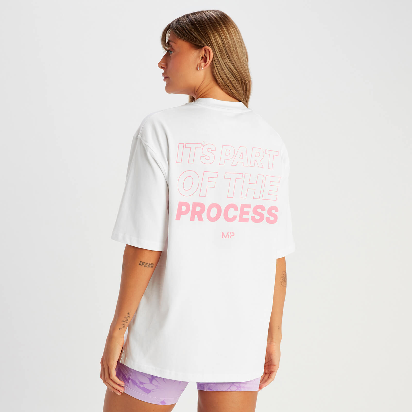 T-shirt MP Slogan pour femmes – Blanc/Rose