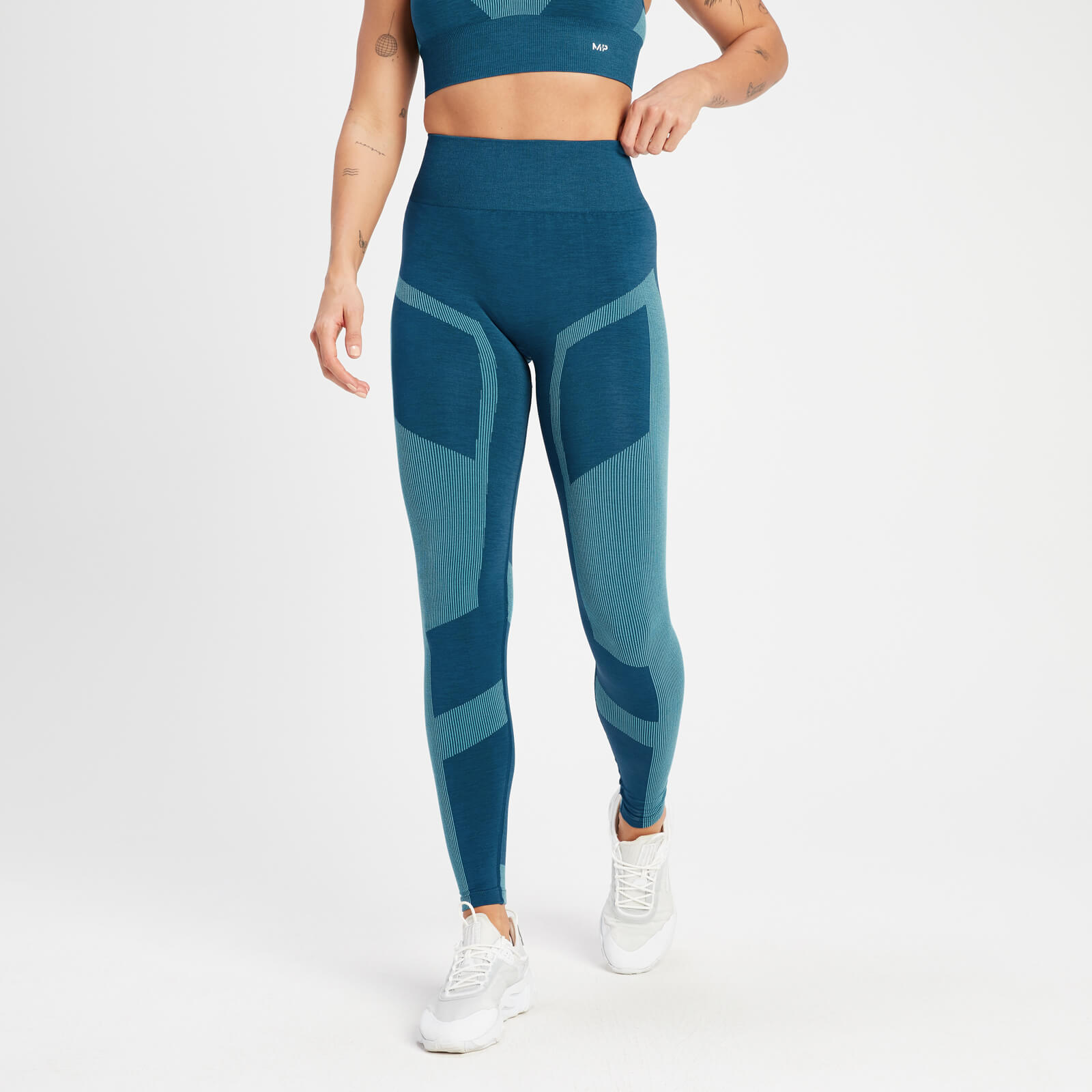 MP Women's Impact Scrunch Seamless Leggings - Teal Blue - XS