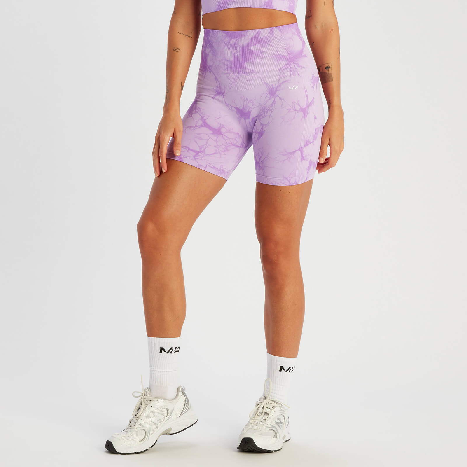 Shape Seamless 曲線無縫系列 女士自行車短褲 - 紮染紫