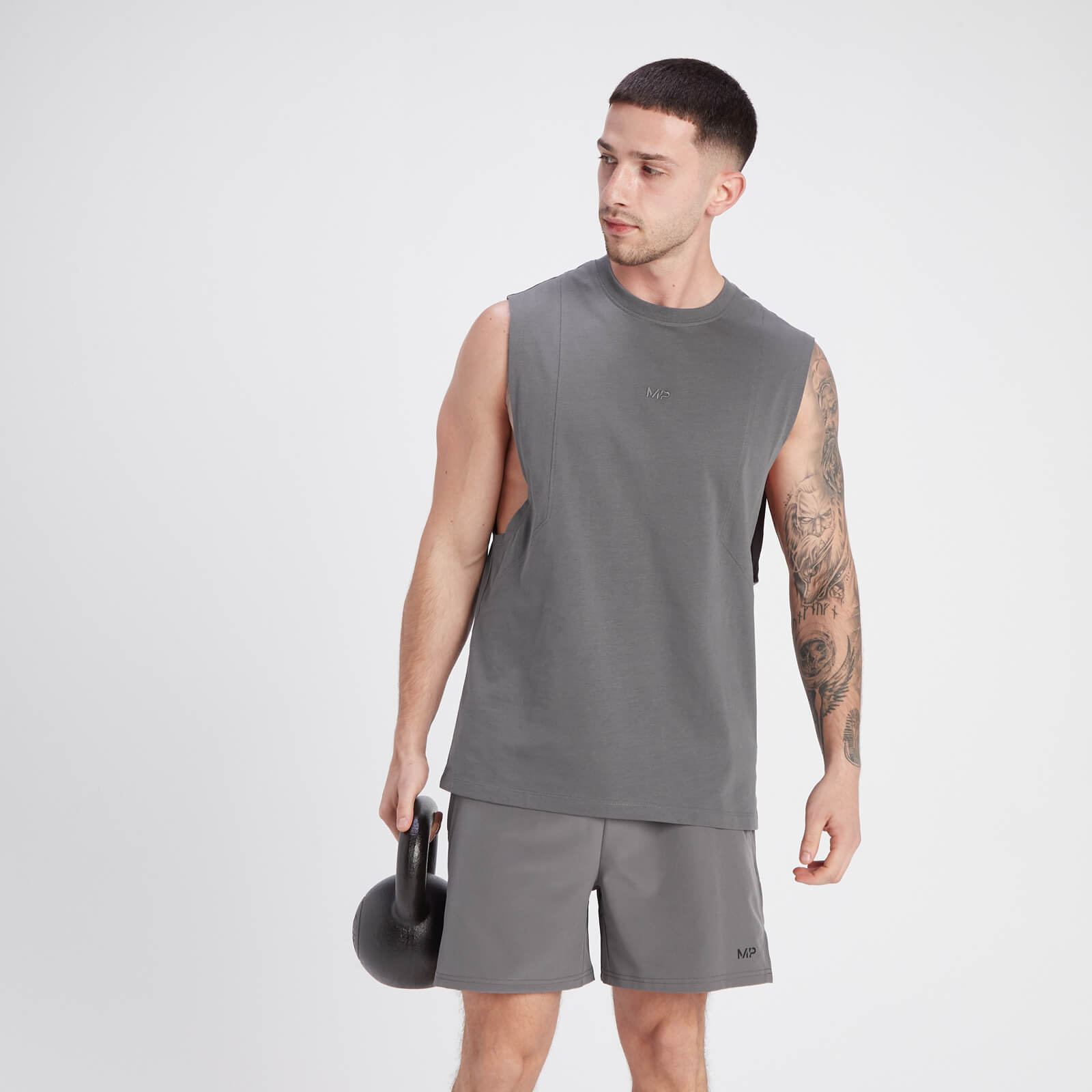 MP Men's Adapt Drop Armhole Tank Top - Ash Grey - XS