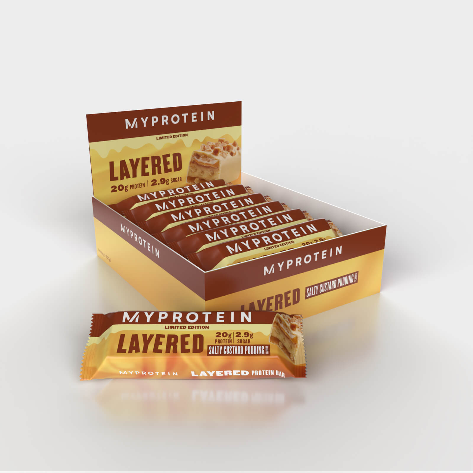 Layered Protein Bar - 12 x 60g - Salty Custard Pudding