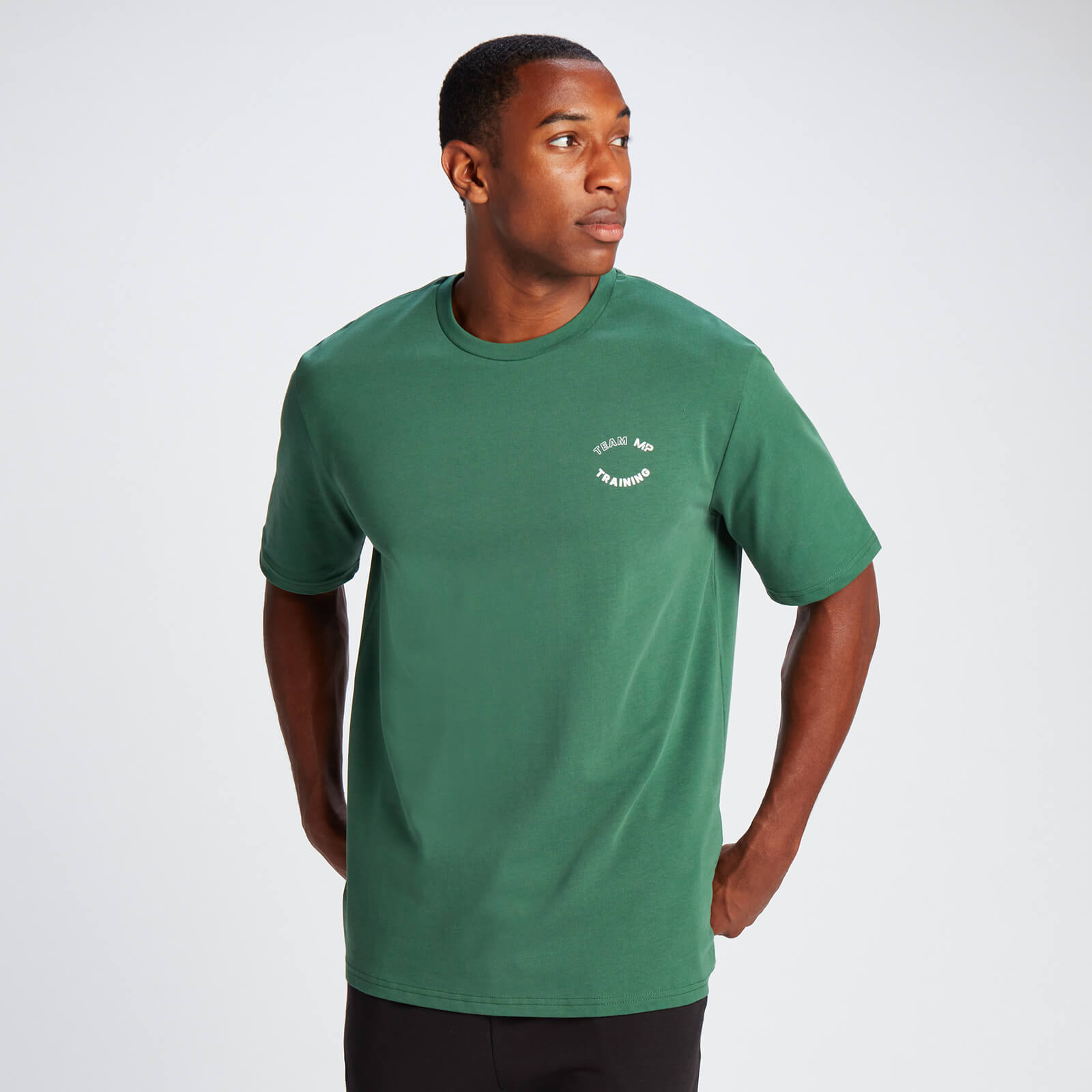 MP Team MP Graphic Мъжка тениска нестандартен размер – тъмно зелен