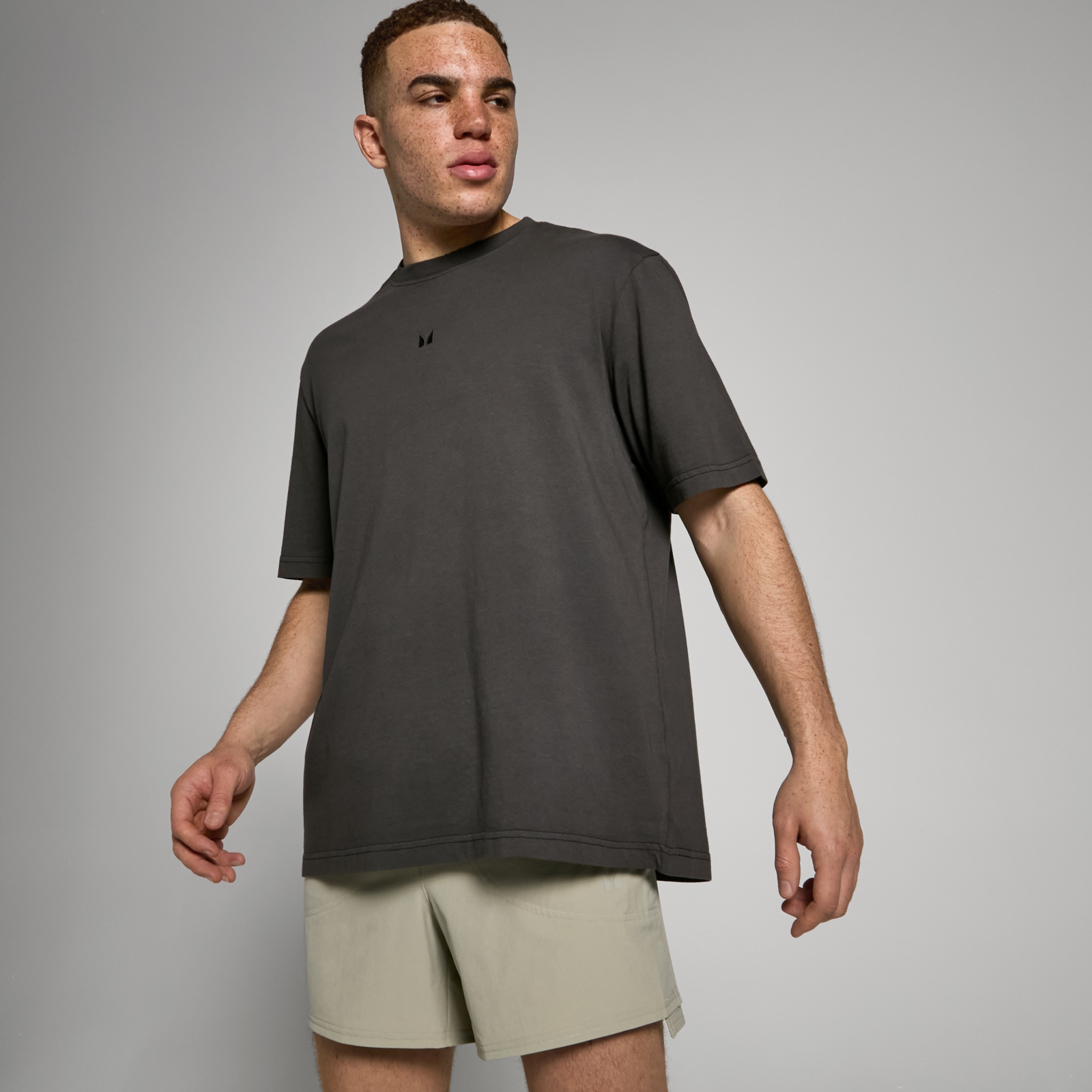 MP Tempo Мъжка тениска с нестандартен размер - измито черно - XS