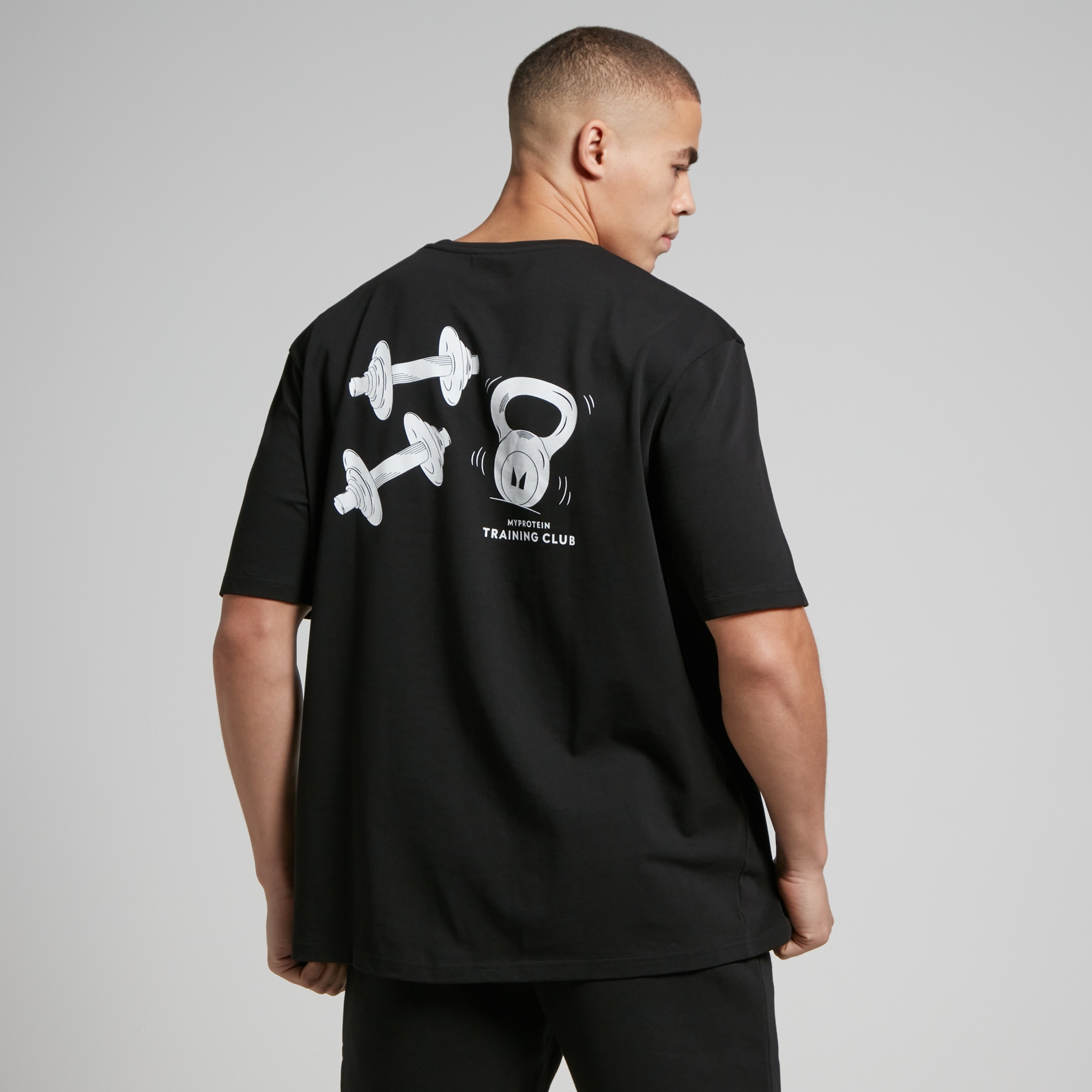 Áo Phông Phom rộng Họa tiết Tempo dành cho Nam giới của MP - Màu đen