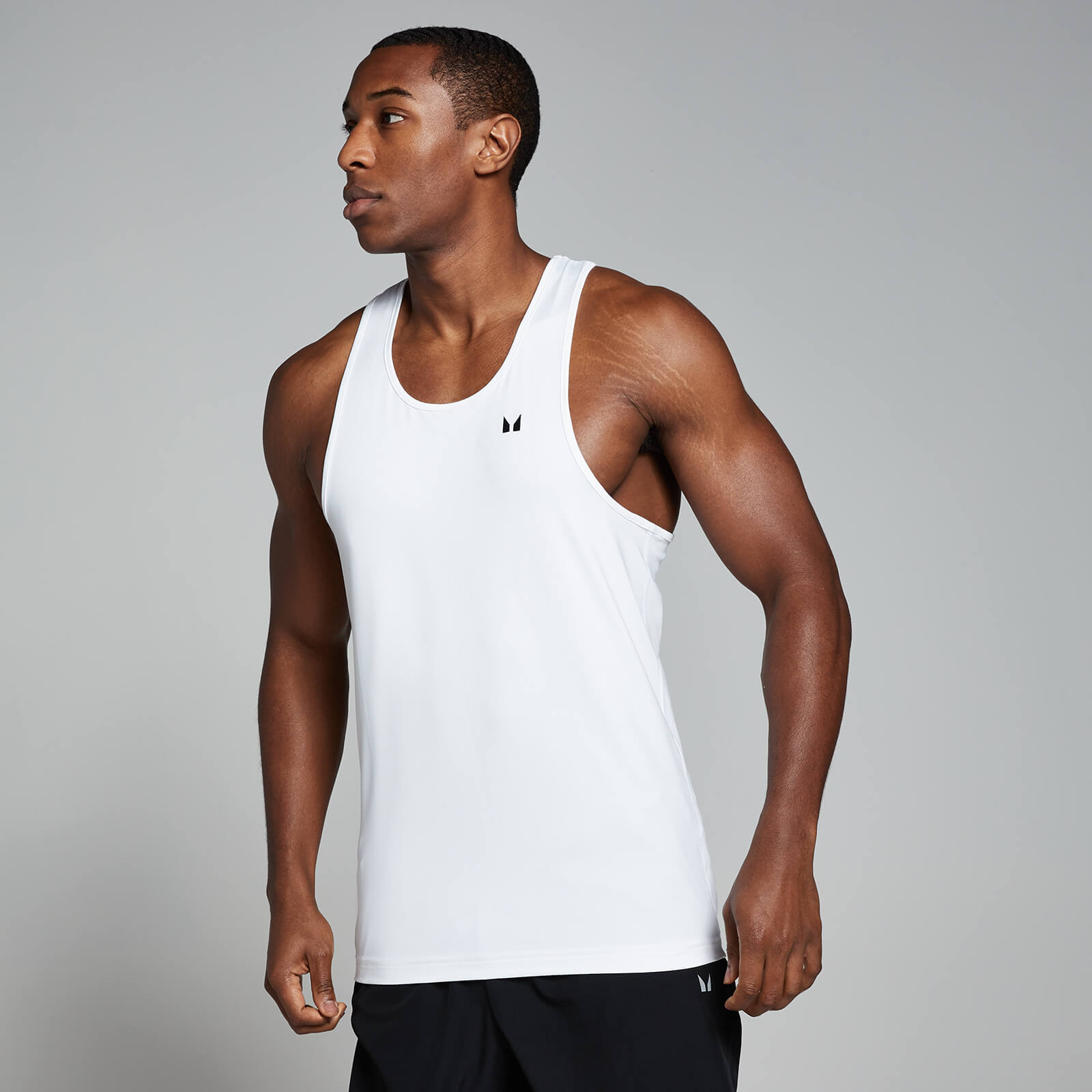 MP muška stringer majica bez rukava za trening – bijela - XL