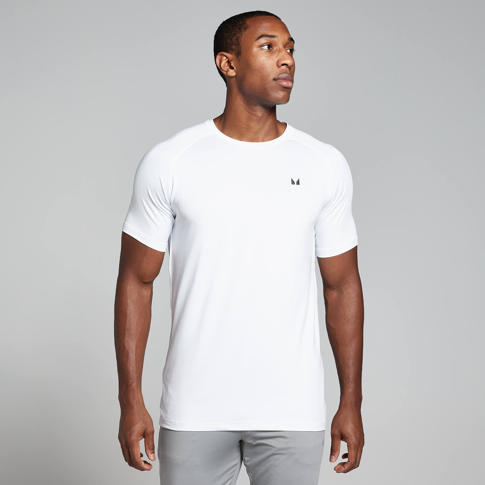 MP Мъжка спортна тениска с къс ръкав — бяла - L