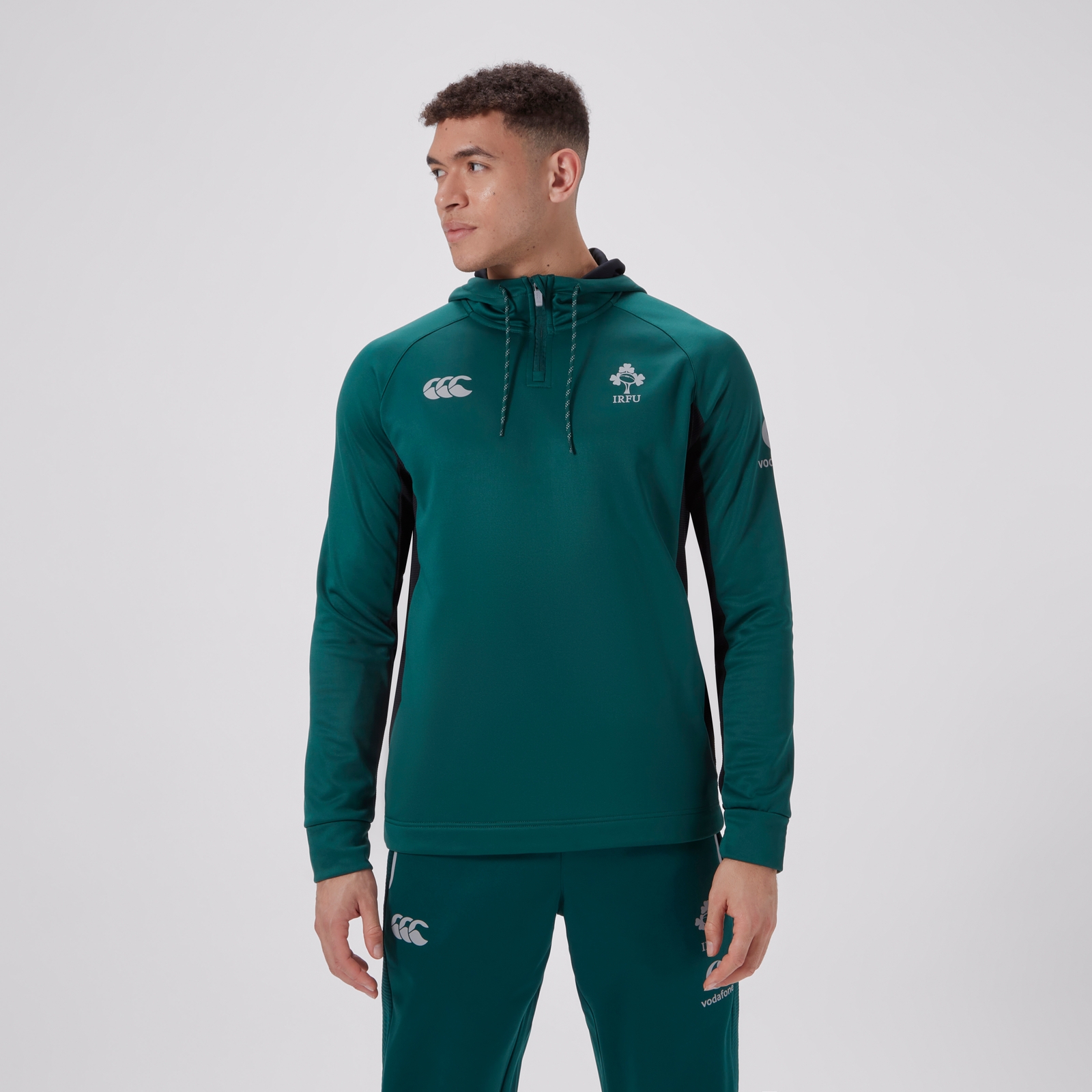 MENS IRELAND OH ZIP TRAINING HOODY GREEN BLACK XL