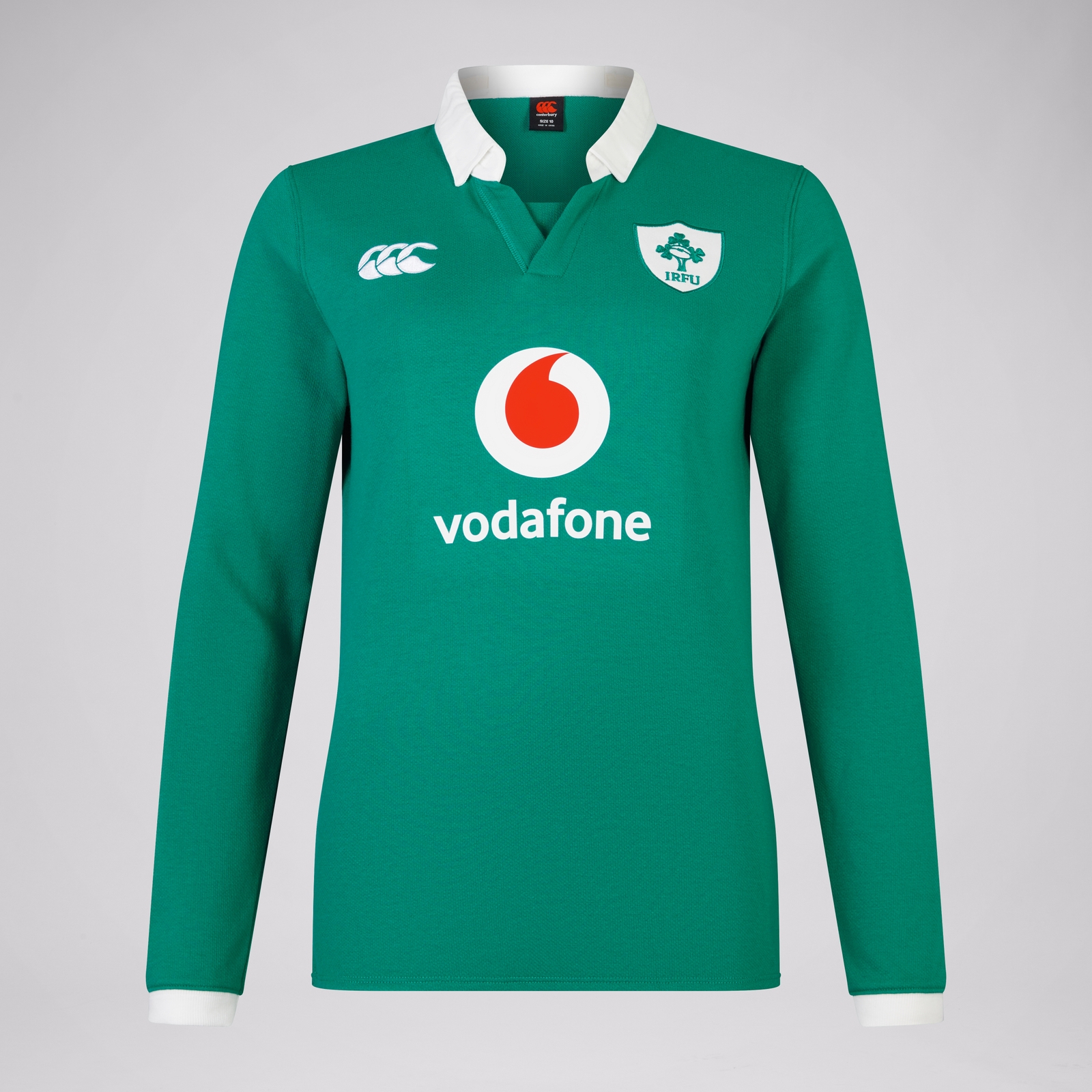 WOMENS IRELAND HOME LS CLASSIC POLO SHIRT GREEN WHITE Canterbury