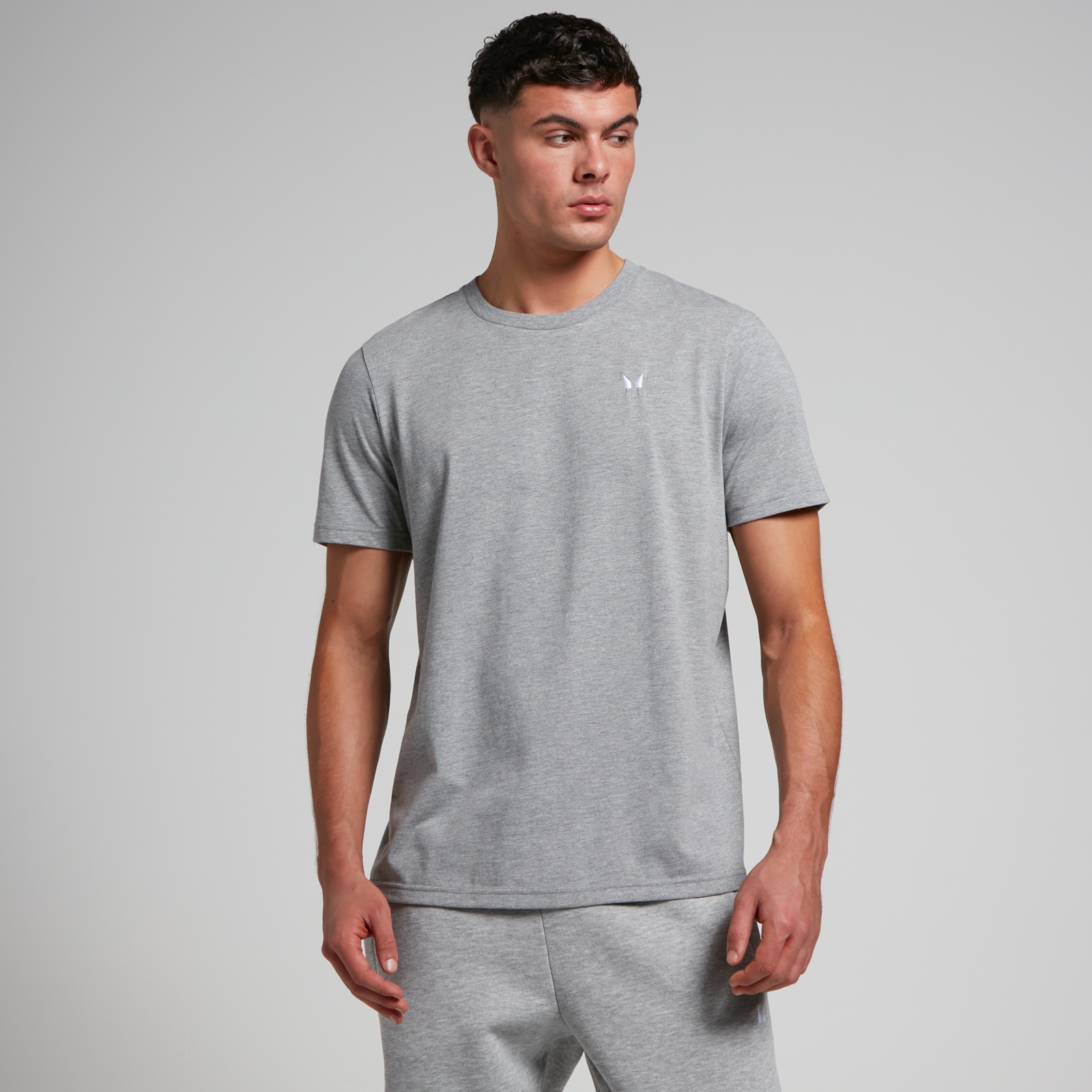 MP Men's Basics Short Sleeve T-Shirt - Grey Marl - XXS