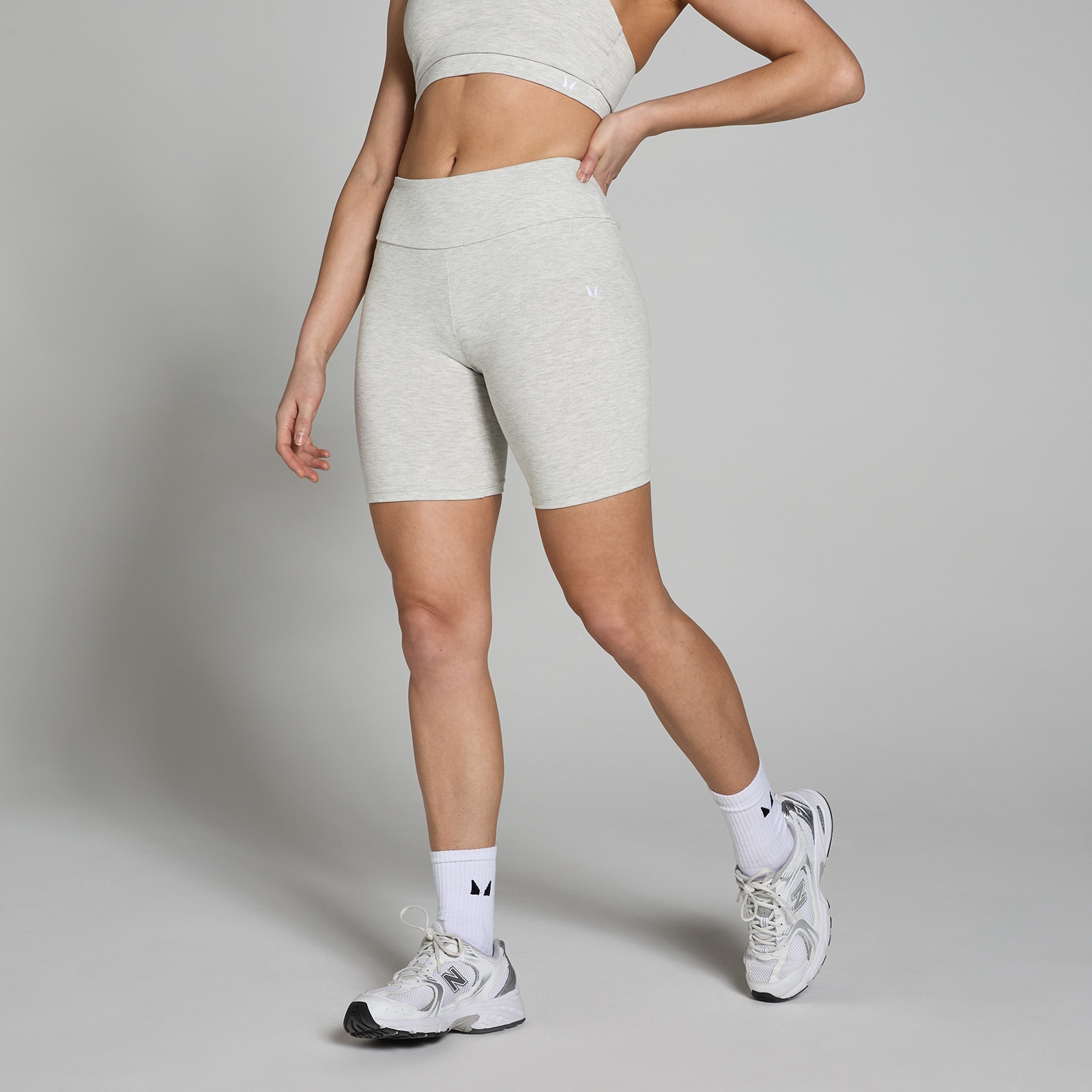 MP ženske biciklističke kratke hlače Basics - Light Grey Marl - XXS
