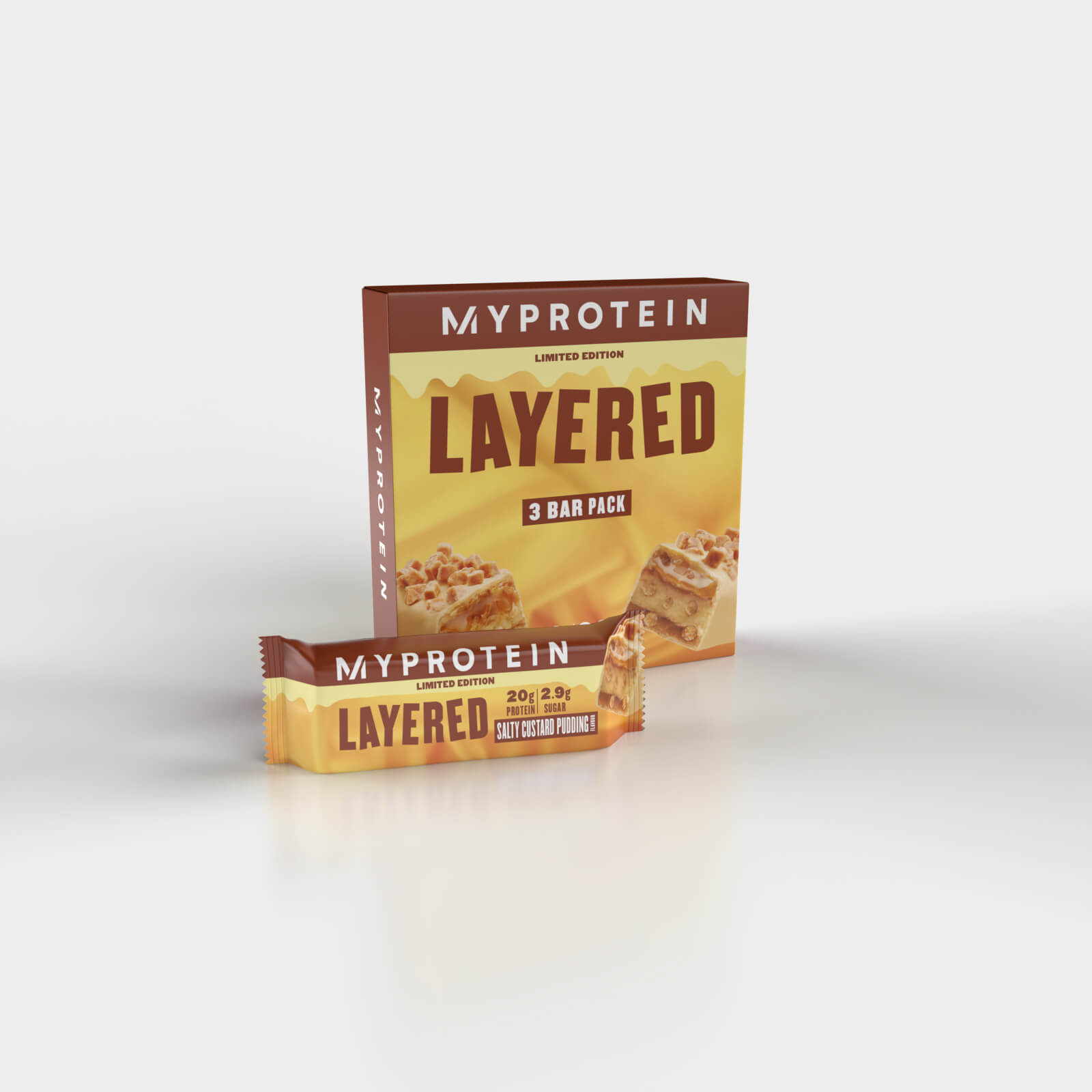 Myprotein Retail Layer Bar, Salty Custard Pudding (ALT) - 3 x 60g - Salty Custard Pudding