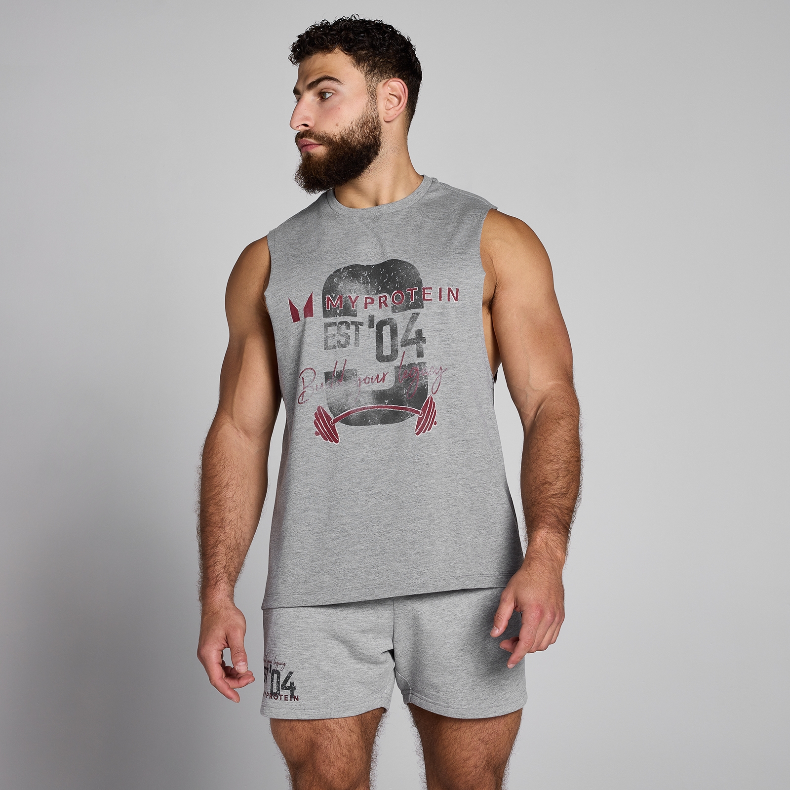 MP Men's Origin Graphic Stringer - Grey Marl