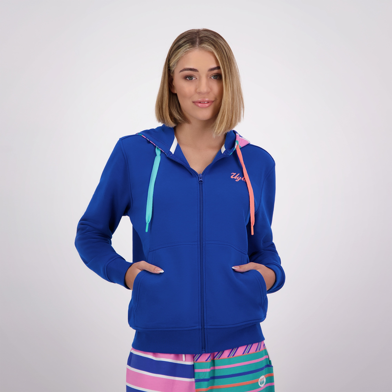 WOMENS UGLIES FULL ZIP HOODIE BLUE Canterbury