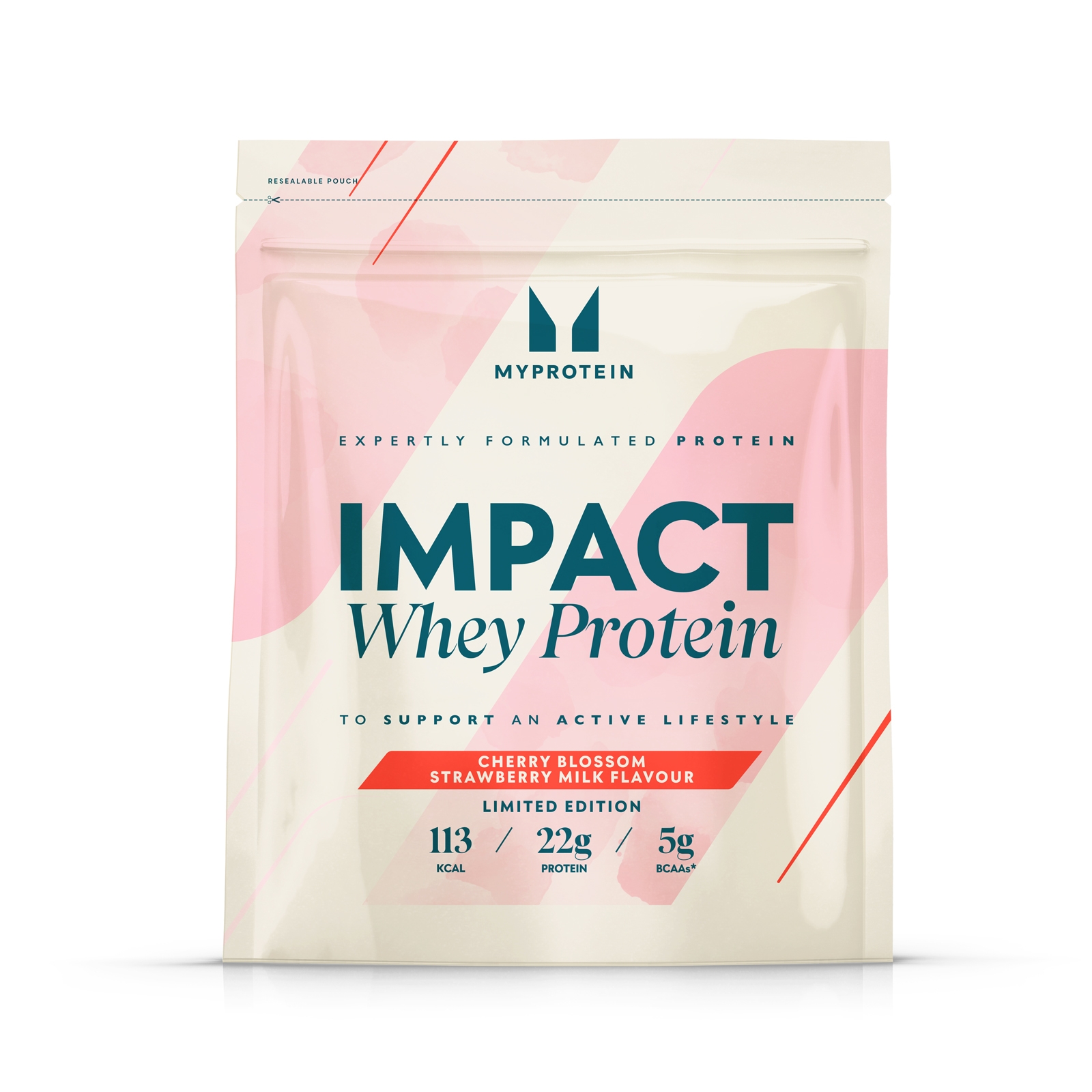 櫻花季限定 草莓牛奶口味 Impact 乳清蛋白粉 - 1kg - 樱花草莓牛奶