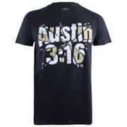WWE Men's Austin Shattered T-Shirt - Black