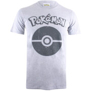 T-Shirt Homme Pokémon Pokéball Symbol - Gris Chiné