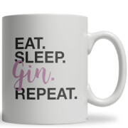 Eat Sleep Gin Repeat Ceramic Mug