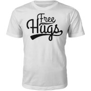 Free Hugs Slogan T-Shirt - White