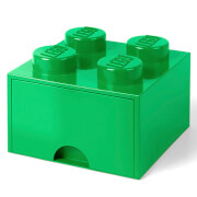 LEGO Brique de stockage à 4 boutons - 1 tiroir (Vert foncé)