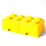 LEGO Ladrillo de almacenamiento de 8 espigas - 2 Cajones (Amarillo brillante)