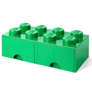 Ladrillo de almacenamiento LEGO (8 espigas) - 2 cajones - Verde