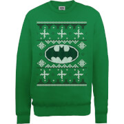 DC Batman Christmas Knit Logo Green Christmas Sweater