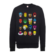 Marvel Comics Faces Colour Men's Black Sweatshirt