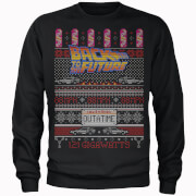 Back To The Future OUTATIME Männer Weihnachts Sweatshirt - Schwarz