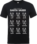 Camiseta Star Wars "Many Faces of Darth Vader" - Hombre - Negro