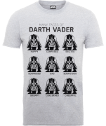 T-Shirt Homme Les Visages de Dark Vador - Star Wars - Gris