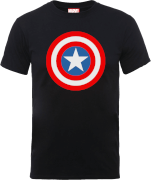 Marvel Avengers Assemble Captain America Simple Shield T-Shirt - Black