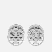 Tory Burch Women's Logo Circle-Stud Earrings - Tory Silver