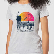Jaws Welcome To Amity Island Women's T-Shirt - Grey