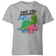 Save The Dinosaurs Kids' T-Shirt - Grey