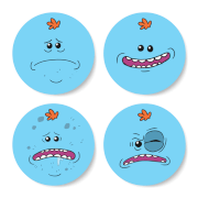 Rick and Morty Mr Meeseeks Face Coaster Set