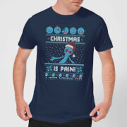 Rick and Morty Mr Meeseeks Pain Men's Christmas T-Shirt - Navy