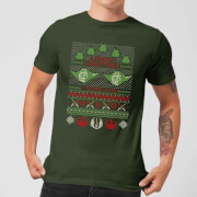 Star Wars Merry Christmas I Wish You Knit Men's Christmas T-Shirt - Forest Green