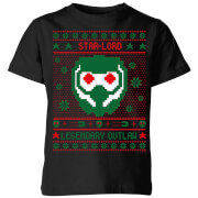 Guardians Of The Galaxy Star-Lord Pattern Kids' Christmas T-Shirt - Black