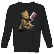Guardians Of The Galaxy Groot Tape Kids' Christmas Sweatshirt - Black