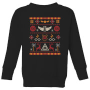 Harry Potter Knit Kids' Christmas Sweatshirt - Black