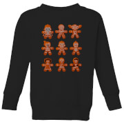 Star Wars Gingerbread Characters Kids' Christmas Jumper - Black