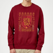 Harry Potter Gryffindor Crest Christmas Sweater - Burgundy