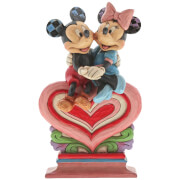 Disney Traditions Heart to Heart (Mickey Mouse and Minnie on Heart Figurine) 17.5cm