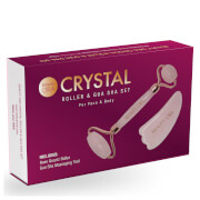 Beauty ORA Crystal Roller and Gua Sha Set for Face and Body - Rose Quartz