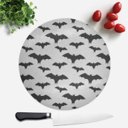 Black And White Bat Pattern Round Chopping Board