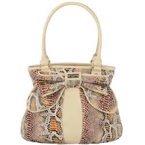 Suzy Smith Nora snakeskin bow detail shoulder bag