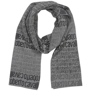 品質が Men's Cavalli Roberto Logo Scarf Wool Sided Double マフラー+ショール