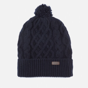 Barbour Cable Knit Beanie Hat Navy Buy Online Mankind