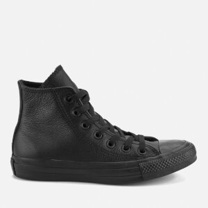 Converse Chuck Taylor All Star Leather Hi-Top Trainers - Black Mono - UK 3