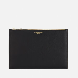 Aspinal of London Essential Large Flat Pouch - Black Pebble